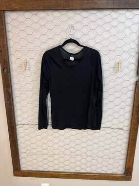 Nike Women's Dri-FIT Long Sleeve Mesh Back Training Top Black Size Large